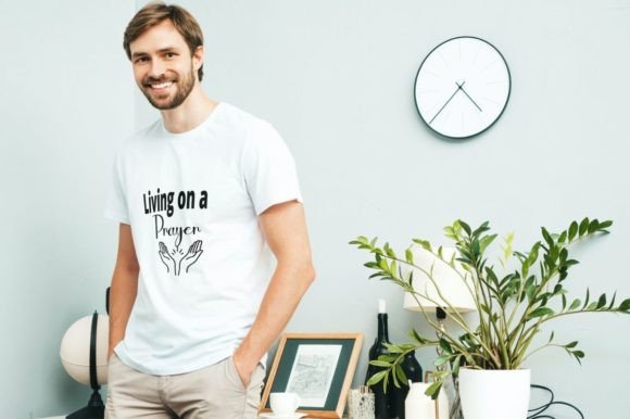 LIVING on a PRAYER-CHRISTIAN QUOTE T-Shirt Designs